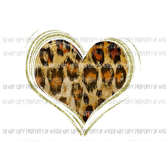 Leopard heart #5 Sublimation transfers Heat Transfer