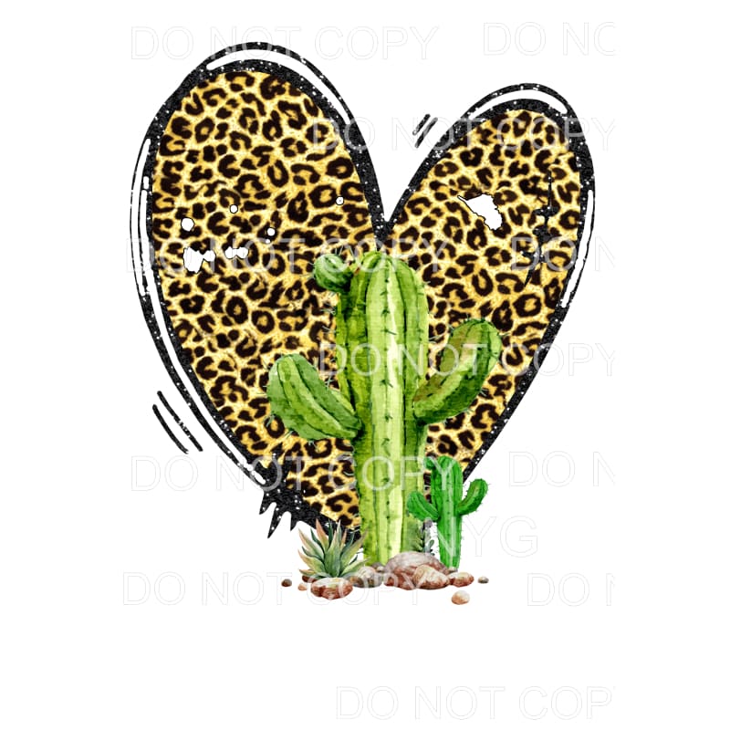 Leopard Heart Cactus Sublimation transfers - Heat Transfer
