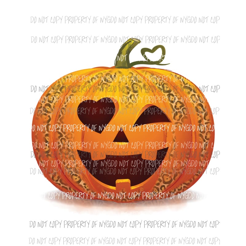Leopard Jack O Lantern Pumpkin Halloween Sublimation transfers Heat Transfer