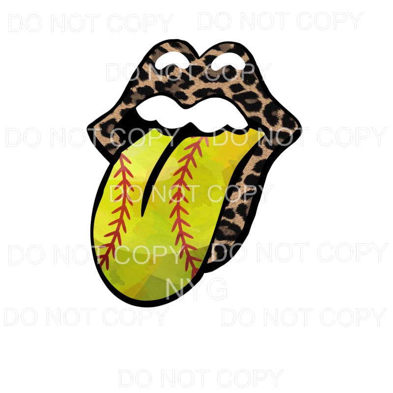 Leopard Lips Softball Tongue Sublimation transfers - Heat 
