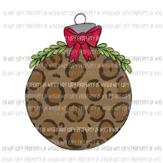 Leopard Ornament red bow Sublimation transfers Heat Transfer