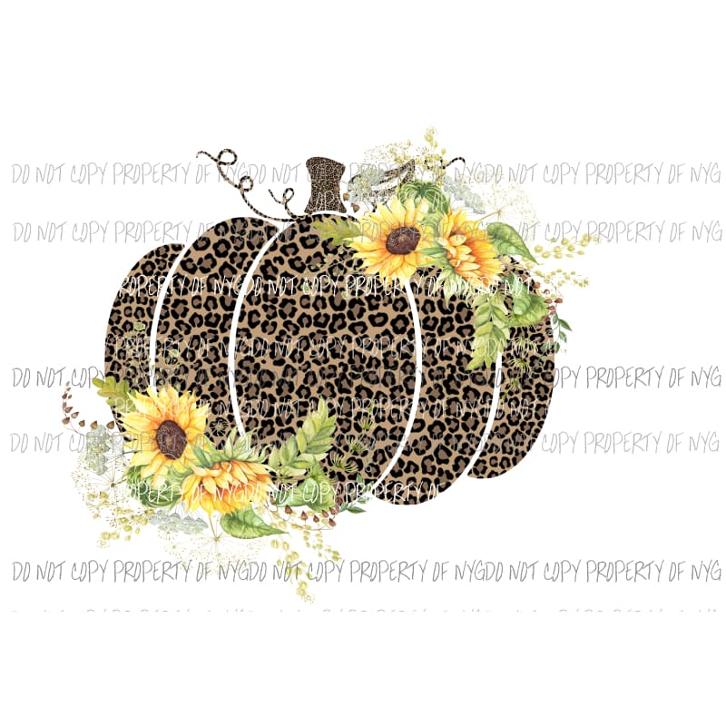 Leopard pumpkin # 8 sunflowers Sublimation transfers Heat Transfer