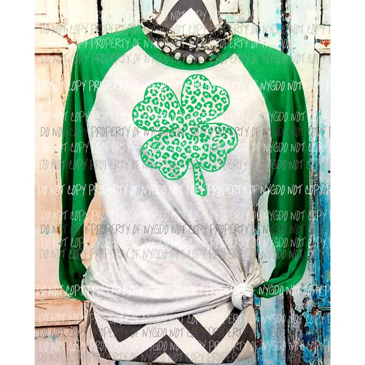Leopard Shamrock SCREEN PRINT GREEN - can go on any shirt