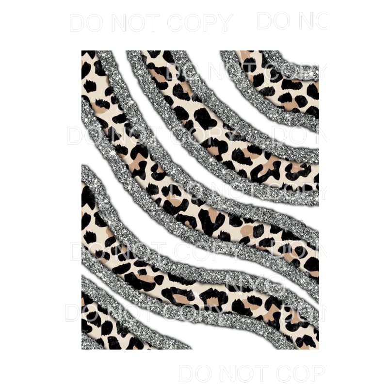 Leopard Silver White Sheet Sublimation transfers - Heat 