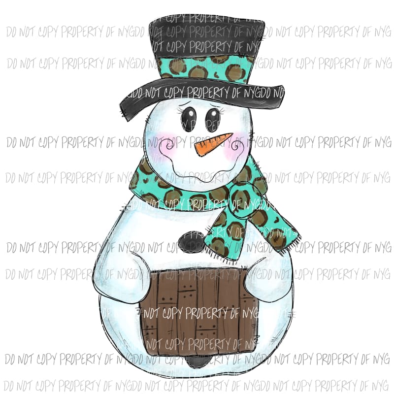 Leopard Snowman Sublimation transfers Heat Transfer