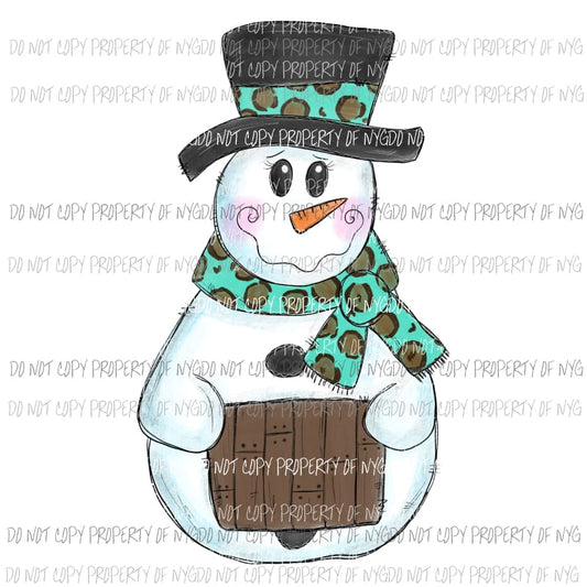 Leopard Snowman Sublimation transfers Heat Transfer
