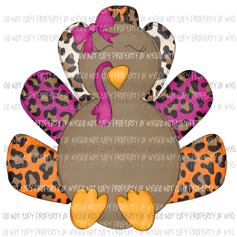 Leopard turkey Girl Hand drawn Fall Halloween Sublimation transfers Heat Transfer