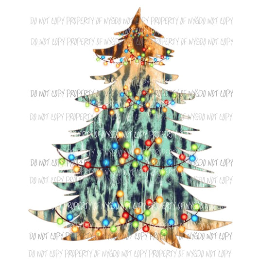Leopard Turquoise Tree #2 Sublimation transfers Heat Transfer