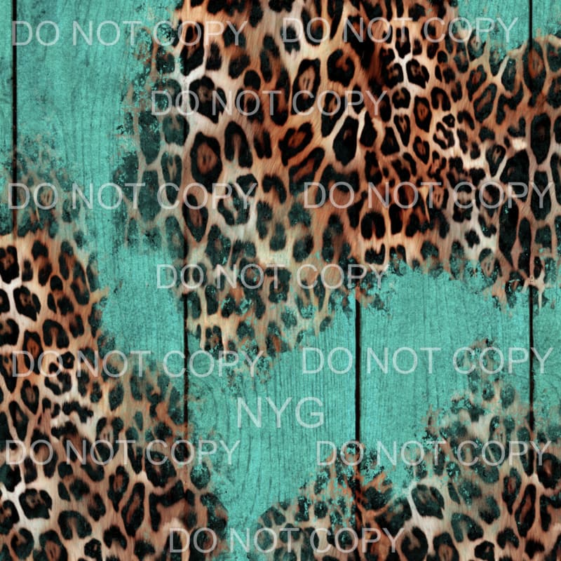 Leopard Turquoise Wood Background Sheet Sublimation 