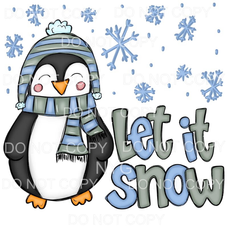 Let It Snow Boy Penguin Sublimation transfers - Heat 