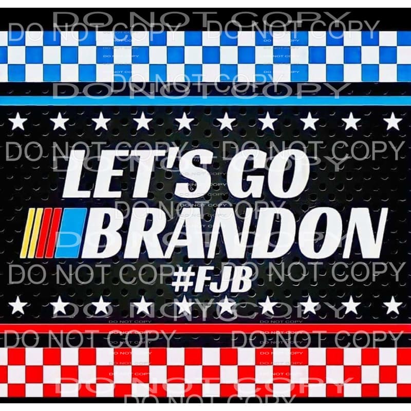 Let’s Go Brandon FJB Red Blue Checked Flag Racing #1888 