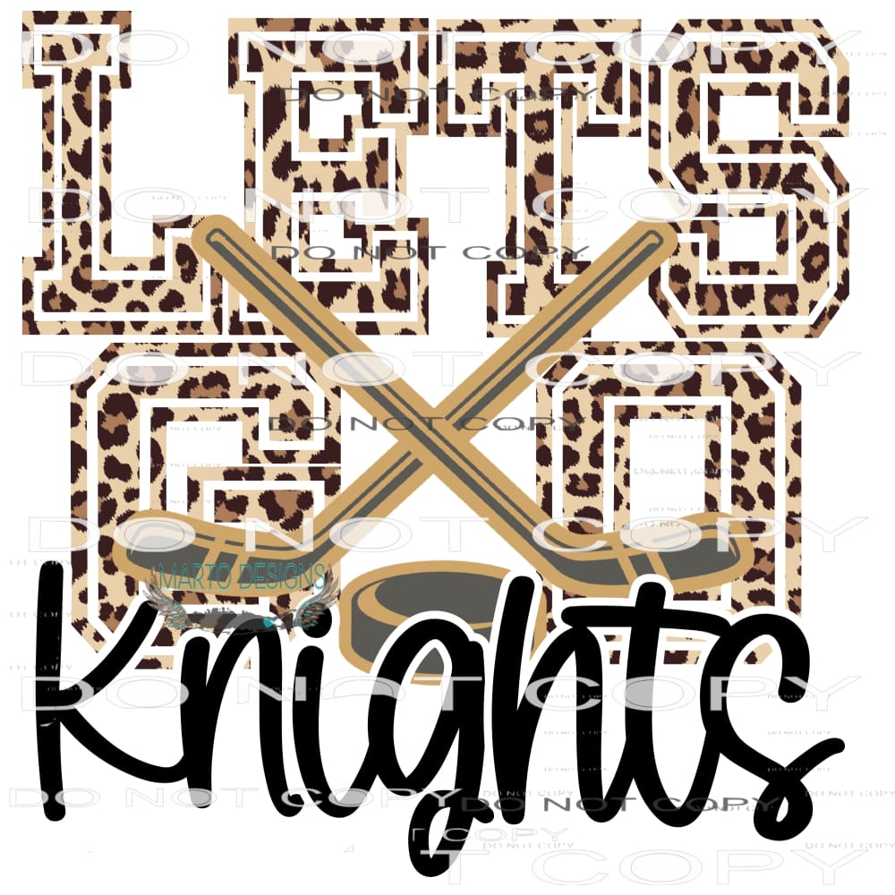 Let’s Go Knights #9404 Sublimation transfers - Heat Transfer