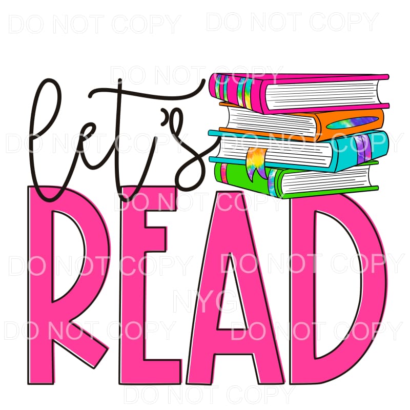 Let’s Read Colorful Tie Dye Stacked Books #643 Sublimation 