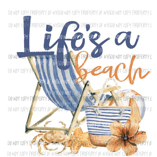 Lifes a Beach #5 Sublimation transfers Heat Transfer