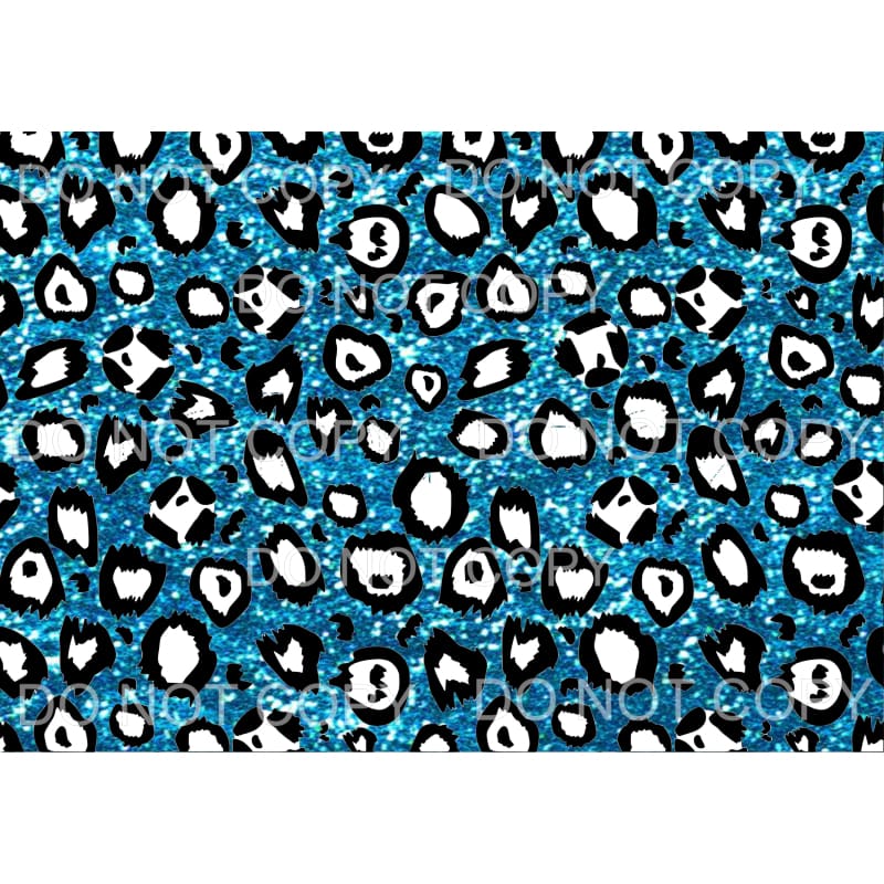 Light Blue Leoaprd Glitter Sheet #264 Sublimation transfers 