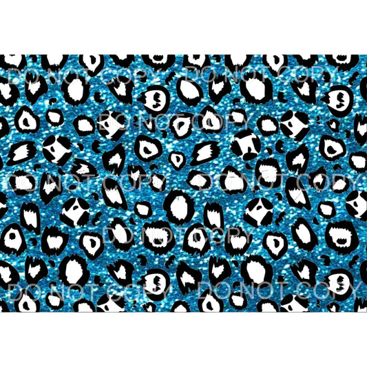 Light Blue Leoaprd Glitter Sheet #264 Sublimation transfers 