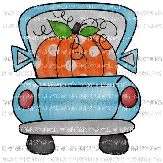 light blue pumpkin truck Sublimation transfers Heat Transfer