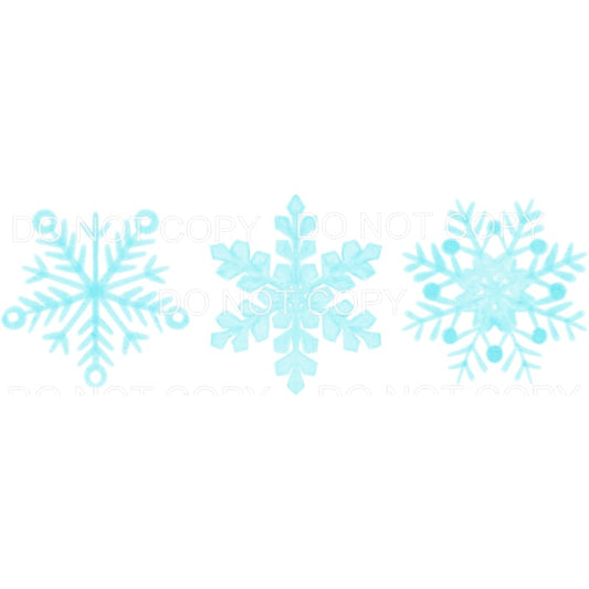 Light Blue Snowflake Trio Sublimation transfers - Heat 