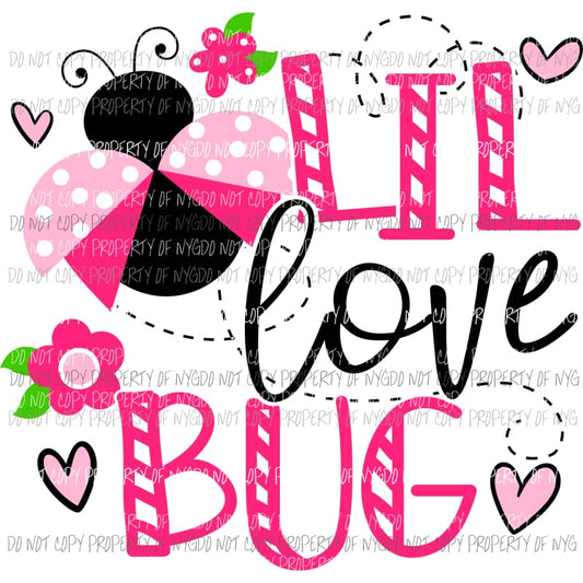 Lil Love Bug pink lady bug Sublimation transfers Heat Transfer