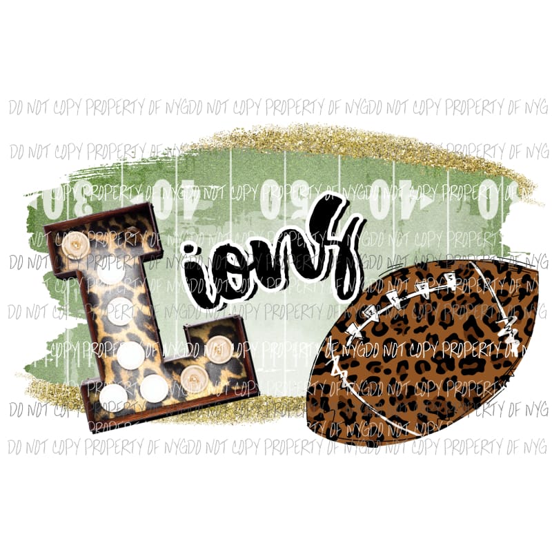 Lions football field leopard Sublimation transfers Heat Transfer