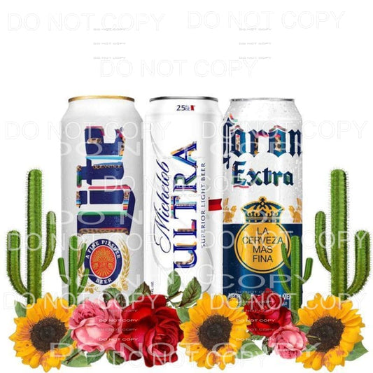 Lite Ultra Corona Beer Cans Cactus Sunflowers Roses 