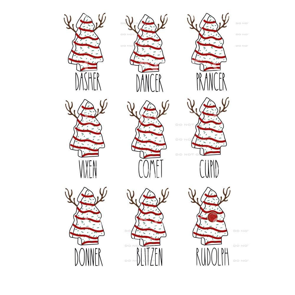 Little Debbie Reindeer # 2257 Sublimation transfers - Heat