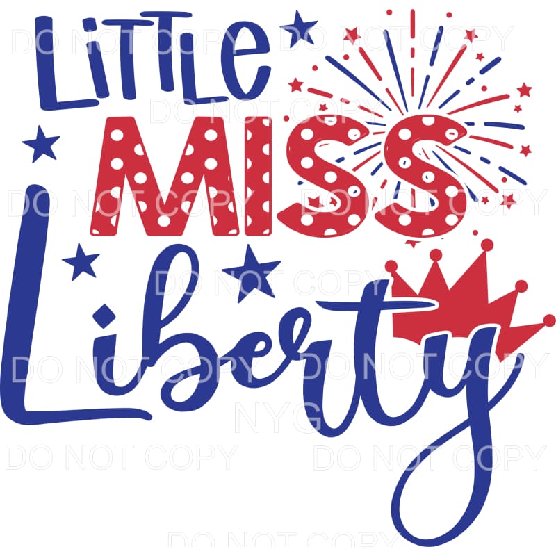 Little Miss Liberty 4th of July USA America Sublimation 
