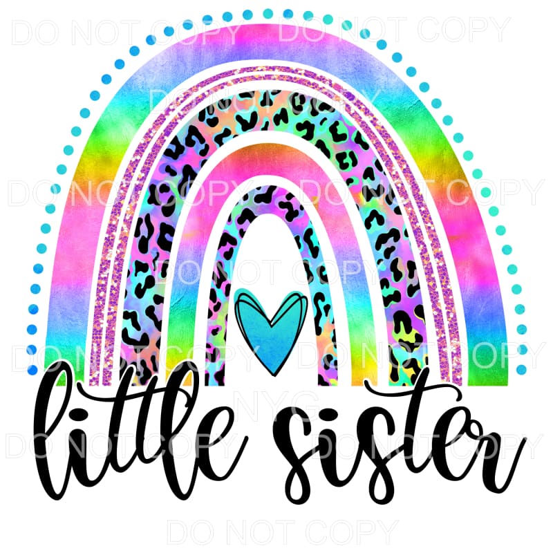 Little Sister Colorful Leopard Rainbow Sublimation transfers