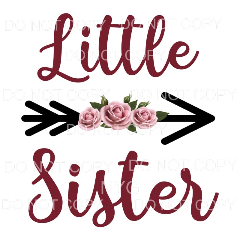 Little Sister Flowers Arrow Sublimation transfers - Heat 