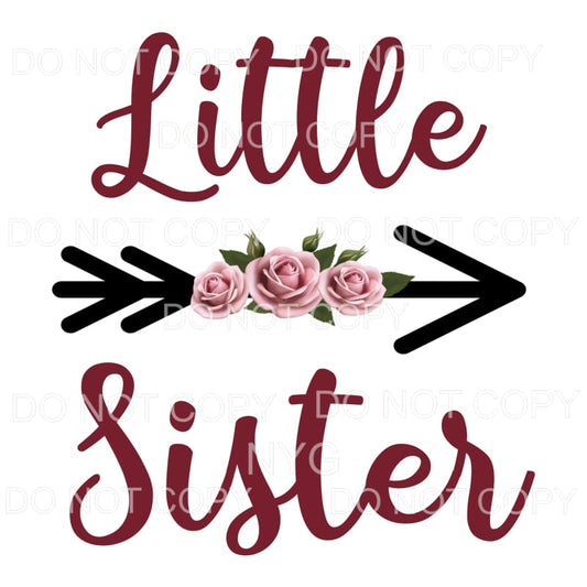 Little Sister Flowers Arrow Sublimation transfers - Heat 
