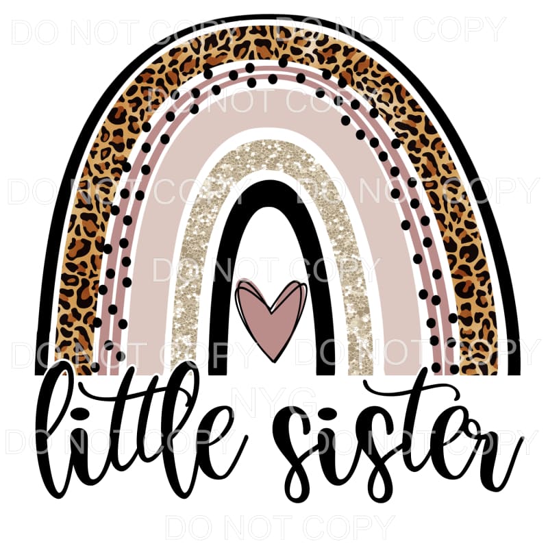 Little Sister Neutral Leopard Rainbow Sublimation transfers 