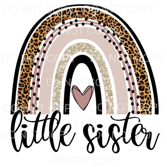 Little Sister Neutral Leopard Rainbow Sublimation transfers 