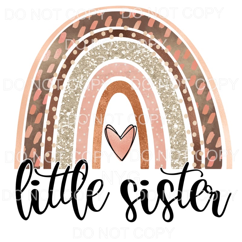 Little Sister Neutral Rainbow Sublimation transfers - Heat 