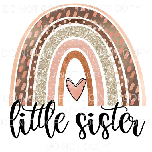 Little Sister Neutral Rainbow Sublimation transfers - Heat 