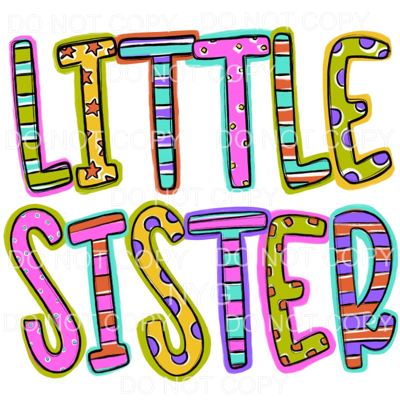 Little Sister Spring Colors Polka Dots Stripes Sublimation 