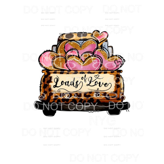 Loads Of Love Leopard Truck Pink Gold Glitter Hearts 