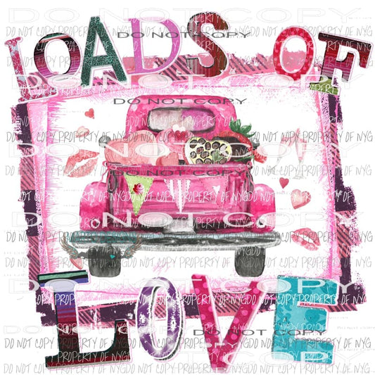 Loads Of Love Truck Sublimation transfers Valentines day Love Heat Transfer
