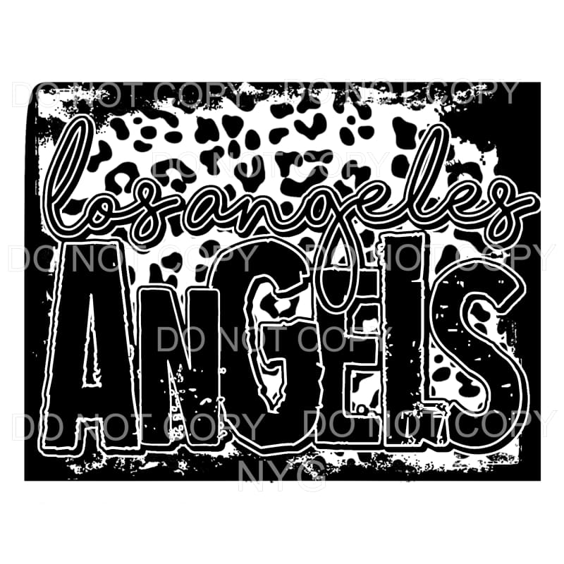 Los Angeles Angels Baseball Black Leopard Sublimation 