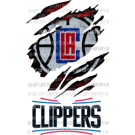 Los Angeles Clippers ripped design Sublimation transfers Heat Transfer
