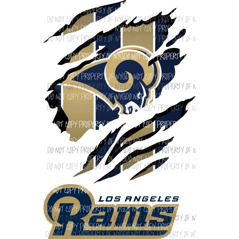 Los Angeles Rams ripped design Sublimation transfers Heat Transfer