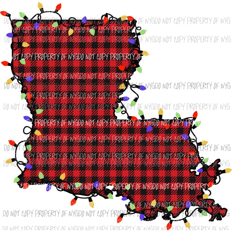 louisiana red plaid lights sublimation transfers Heat Transfer