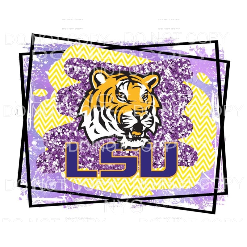 Lousiana State University LSU Tigers Mascot Purple Glitter 