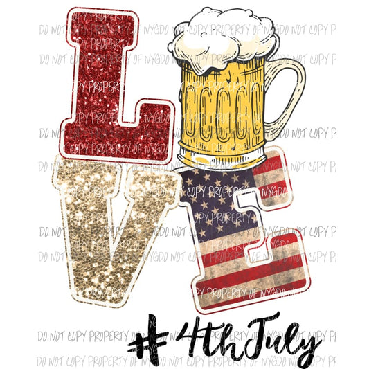 LOVE #4thofjuly Sublimation transfers Heat Transfer