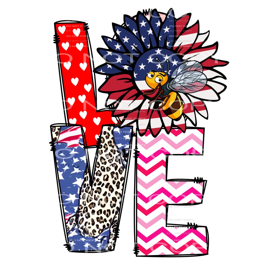 Love america # 1057 Sublimation transfer - Heat Transfer