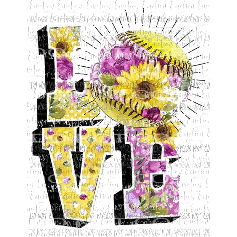 Love Baseball - softball 2 Sublimation transfers Heat Transfer