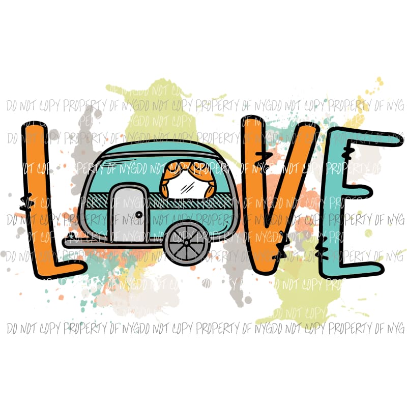 LOVE Camper #1 Sublimation transfers Heat Transfer