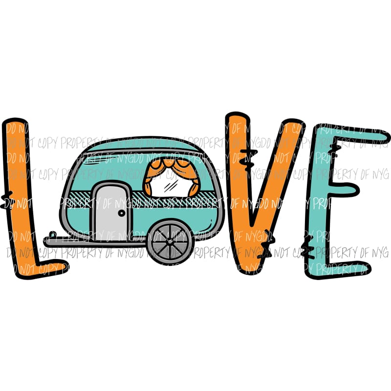LOVE Camper #2 no splatter Sublimation transfers Heat Transfer