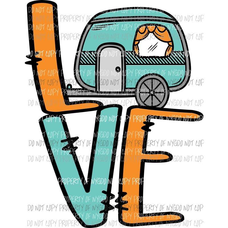 LOVE Camper #4 stacked Sublimation transfers Heat Transfer