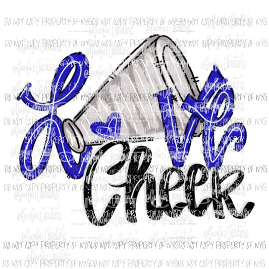Love cheer Blue Sublimation transfers Heat Transfer