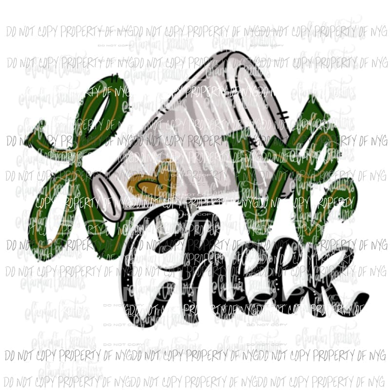 Love cheer Green Sublimation transfers Heat Transfer